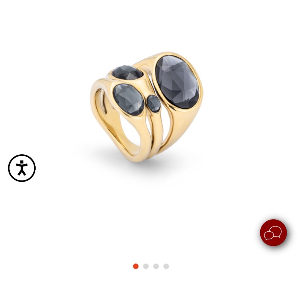 UNO de 50 Gold Ring with Crystals - Picture 4 of 9